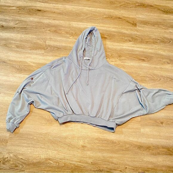 YOUNG FABULOUS & BROKE OVERSIZED HOODIE CROPPED SWEATSHIRT M/L SLATE GREY - Picture 8 of 16